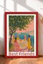 Best Friends Written Seaside Tabletop Framed Painting Italy Poster Wall Decor Itn014