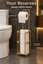Mat Gold Stand with Backing, Stainless Steel Premium Series Toilet Paper Holder, Hanging Toilet Paper Dispenser. - 2