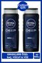 Men Men's Deep Clean Bath and Shower Gel 500ml, Body Hair Face, Masculine Scent, X2 Pieces, Cotton Gift