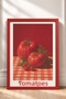 Tomatoes on a Checkered Background, Framed Painting, Italy Poster, Wall Decor, Itn013. - 3