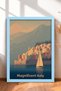 Magnificent Italian Coastal Town and Sailing Boat Framed Painting, Italy Poster, Wall Decor, Itn024.