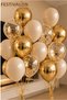 20-Piece Chrome Gold Sea Sand Transparent Gold Confetti Balloon Set for Birthday, Engagement, Wedding, Party Organization, Gold Party Decoration Balloon.