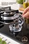 6 pieces of stove knob covers – transparent plastic, child safety, easy-to-install knob protectors, stove knob covers, child safety.