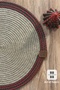 Set of 6 Handmade New Year's-Themed Red, Green, and Jute Woven Placemats, Decorative Table Setting, 33 cm - 6