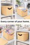 2-Piece 19Lt Storage Box with Lid - Decorative Organizer Multi-Purpose Closet Organizer Basket Yellow - 2