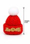 New Year's Red Mini Knitted Santa Hat with "Love" Lettering—New Year's Decoration (5 PIECES) - 3