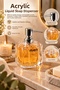 Transparent Acrylic Liquid Soap Dispenser – Crystal-Looking Decorative Soap Dispenser with Chrome Pump - 3