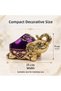 Luxury Alloy Metal Figurine Decorative Ashtray with Lid, 15 cm Metal Figurine, Incense Holder, Jewelry & Coin Box - 5