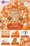 Orange and Gold Butterfly-Themed Birthday Set with 40 Butterflies