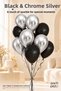 Black and Chrome Silver Balloon Set of 10 for Birthday Party Decorations - 4