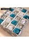 Blue, White, and Silver-Patterned Christmas Tree Ornaments, Set of 20, Box 20x16 cm - 2