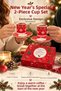 New Year's Special-Edition Unprinted 2-Piece Coffee Cup Set: 4-Piece Cup and Saucer Set in a Special Gift Box - 4