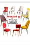 Set of 6 Stretch Fabric Velvet Chair Covers with Lycra - Washable Chair Covers - 3