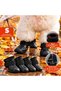 Rainy Day Small Dog Rain Boots, 4-Pack, Black, for Small and Medium-Sized Dogs