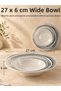 Mirena Single Porcelain Deep Pasta Plate, Risotto and Salad Serving Plate, 27 cm - 3