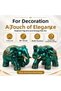 Luxury Alloy Metal Figurine-Adorned Lidded Decorative Ashtray and Jewelry Storage Box, Metal Ornament, 18 cm, Set of 2 - 2