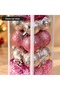 Pink and Silver Patterned Christmas Tree Ornaments, Set of 20, Box 20x8 cm - 2