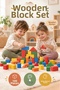 100-Piece Colorful Wooden Block Set: 9-Color Educational Building Toy Set with Various Geometric Shapes - 2