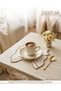 Premium Set of 6 Cocktail and Coffee Coasters with Bow Detail and Gold Embroidery - 4