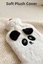 Hot Water Bottle, 2 L, with Plush Cover, Panda-Shaped, Embroidered, Large-Size Hot Water Bottle - 2
