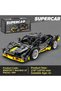 589-Piece Sports Car Building Set: 1:18 Scale Black and Yellow Race Car, Ages 6+ - 8