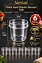 Plastic Dessert Container, 300 CC, with Lid, Thick, Hard, Transparent, Magnolia Bowl, Set of 6