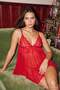Red Tulle Ribbon/Bow and Lace Detailed Capless Panty Babydoll/Fantasy Nightgown Thmaw26Ll00007