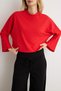 Red Stand-Up Collar Oversize Fit Cotton Knitted T-Shirt Twoaw27Ts00106 - 4