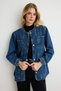 Koyu Mavi Bisiklet Yaka Oversize Denim Ceket TWOAW27CE00031