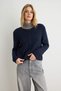 Navy Blue Fur Collar Plain Knitwear Cardigan Twoaw27Hi00249 - 4