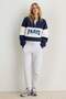 Kar Melanj Barrel Molded Knitted Sweatpants with Stitching Detail and Pockets, Elastic Waist Twoaw27Ea00023 - 3