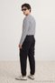 Black Straight Fit Cargo Pocket Elastic Waist Men's Trousers Tmnaw27Pl00019 - 2