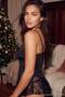 Black Lace Button-Down Strappy Unpadded Babydoll/Fantasy Nightgown THMAW26LL00003 - 2