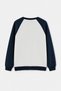 Navy Blue - White Oversize/Wide Fit Raglan Sleeve Sweatshirt Tmnaw27Sw00048 - 3