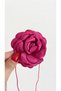 Lace-Up Fabric Flower Choker Necklace Rose Necklace - 3