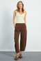 Elastic Waist Pocket Gabardine Trousers