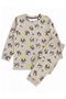 Girl's 100% Cotton Mink Color Raccoon Print Long Sleeve Winter Pajamas Set - 3