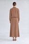 Stone Detailed Zippered Jacket Set Camel - 4