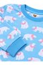 Girl's 100% Cotton Light Blue and White Teddy Bear Print Long Sleeve Winter Pajamas Set - 3