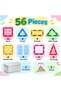 Colorful Diamond Surface Magnetic Tiles – 56-Piece Building Set with Metal Storage Case - 3