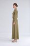 Stone Detailed Zippered Jacket Set Khaki - 2