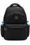 Unisex Waterproof Fabric School Backpack Black School Bag 2200 - 5