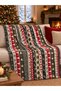Nordic Geometric Patterned Cotton Tassel Double Blanket 180X200 cm - 3