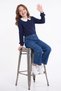 Elasticated Waist Girls' Trousers with Bow Embroidery - 2