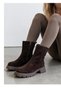 Genuine Suede Leather Brown Women's Boots - 7
