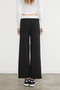 Elastic Waist Ribbed Side Stripe Knit Palazzo Pants - 6
