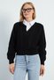 Hair Braid Patterned Shirt Collar Knitwear Sweater