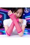 80S 90S Retro Neon Fuchsia Candy Pink Fishnet Fingerless Gloves 26cm - 3