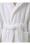 Hooded Cotton White Children's Bathrobe - 3