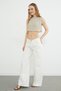 Pocket Embroidered Belt Detailed Jean